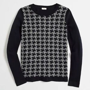 J Crew Factory Houndstooth crewneck sweater NWT